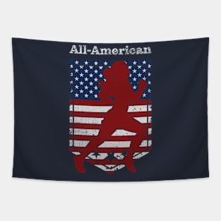 Patriotic All-American Track & Field Vintage Distressed Tapestry