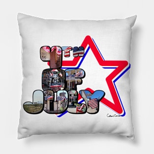 4th Of July Big Letter Star Pillow