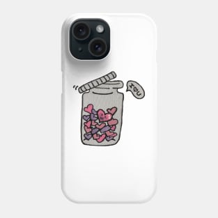 Love hearts in a jar Phone Case