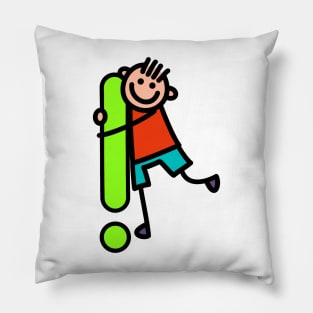 Letter Exclamation Mark for Boys alphabet Kids Colorful Cartoon Character Pillow