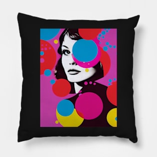 Modern woman in pop-art style Pillow