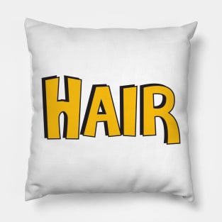 Film Crew On Set - Hair - Gold Text - Front Pillow