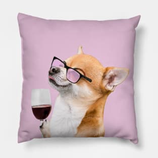 Dog next to wine meme Pillow