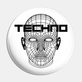 techno head design Pin
