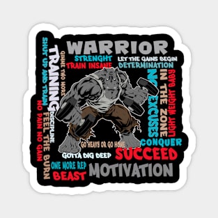 Fitness Bodybuilding Weightlifting Motiviational Gym Shirts and Gifts Magnet