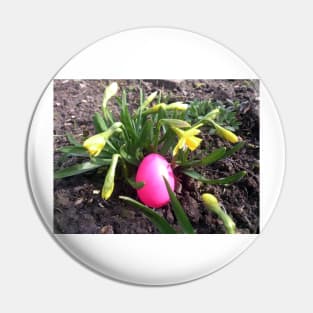 Easter egg in the flowerbed Pin