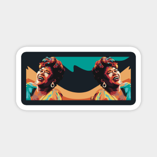 Ella Fitzgerald Modern Art Portrait Fanart by LozsArt Magnet