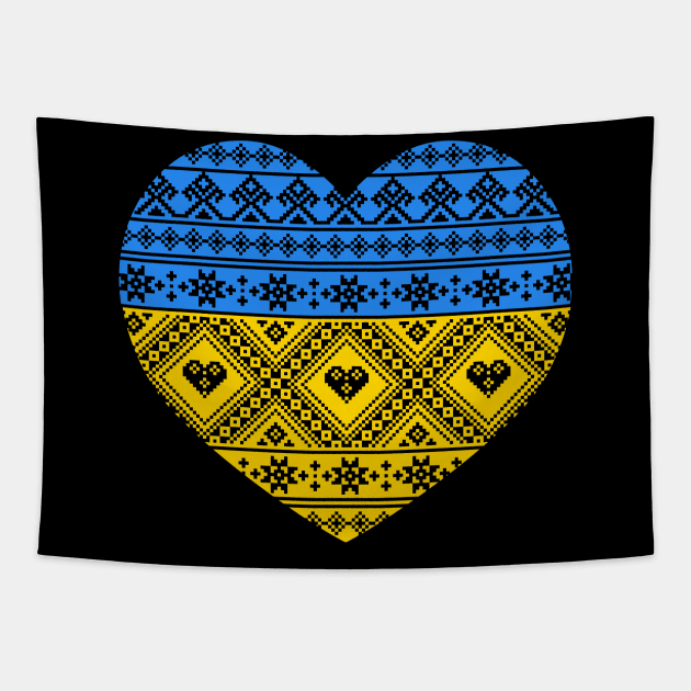 Ukraine Support & Love Embroidery Tapestry by jrotem