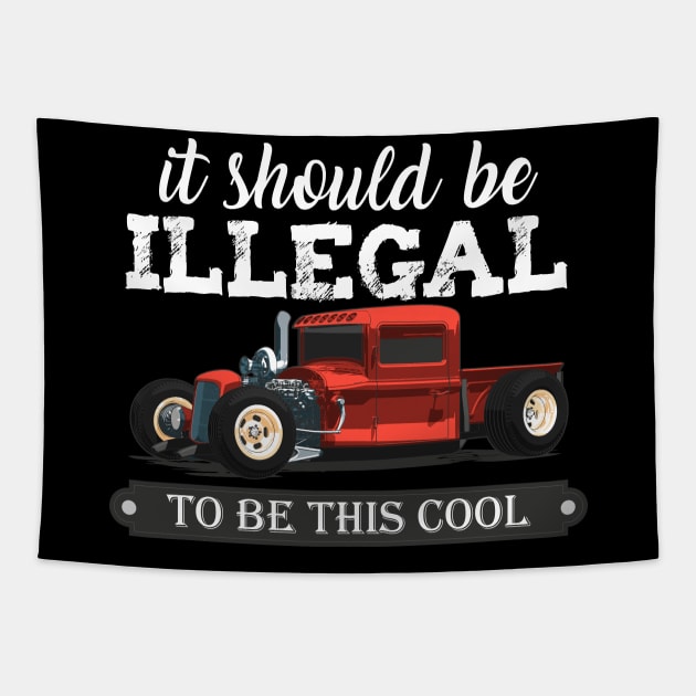 it should be illegal to be this cool funny red muscle car Tapestry by OCEAN ART SHOP