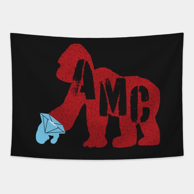 Diamond Hand AMC Ape Tapestry by pelagio