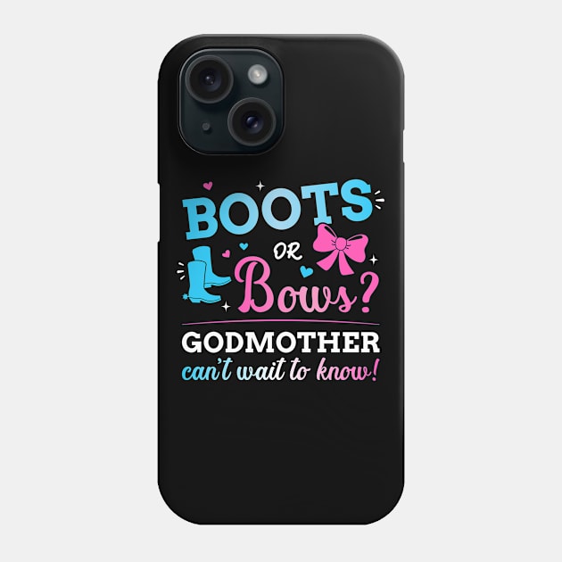 Gender reveal boots or bows godmother matching baby party Phone Case by Designzz