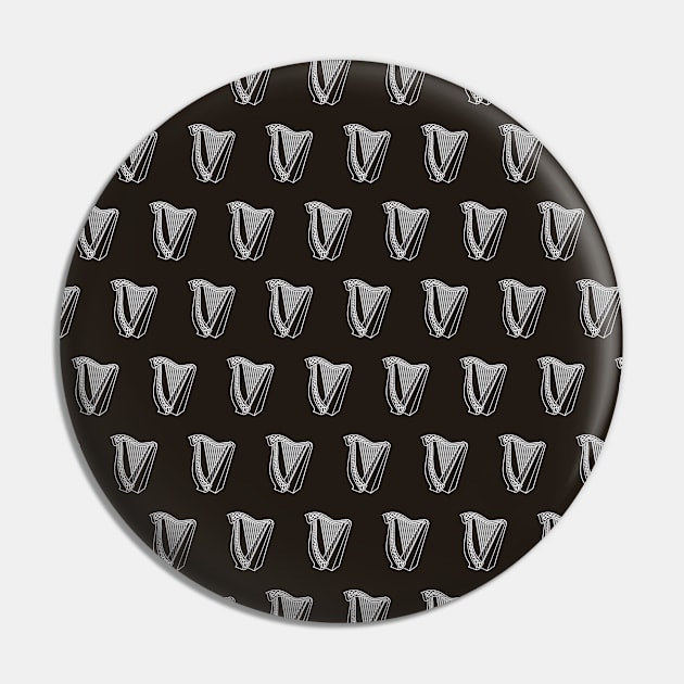 Harp Icon Pattern on Black Pin by sifis