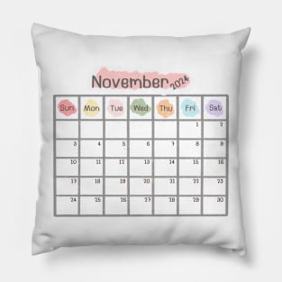 November 2024 Calendar Pillow