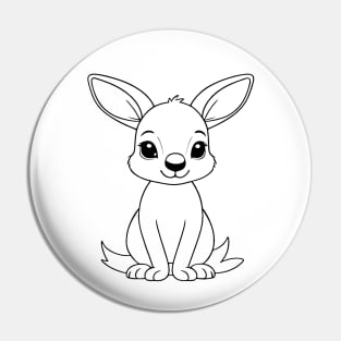 Cute Baby Kangaroo Animal Outline Pin