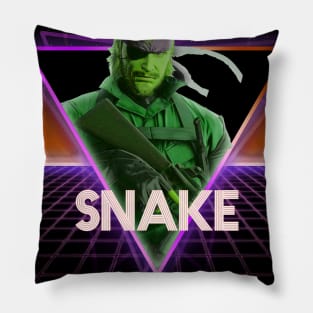 Metal Gear Solid Snake Retro 80s Neon Landscape Pillow