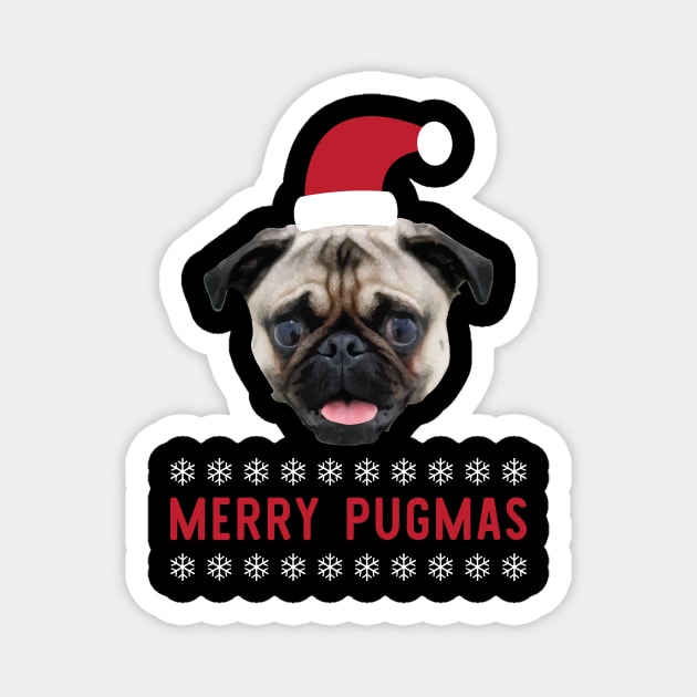 Merry Pugmas Magnet by zubiacreative