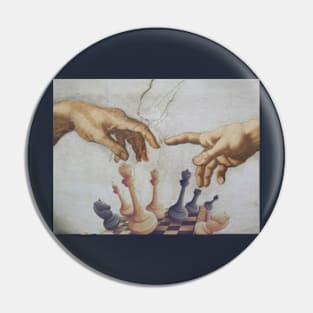 The Creation of Adam Chess | Chess Player Gift | Gambit | Chess Lover | Chess Art Pin