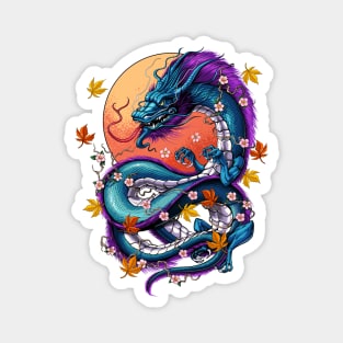 Vaporwave Japanese Dragon Magnet