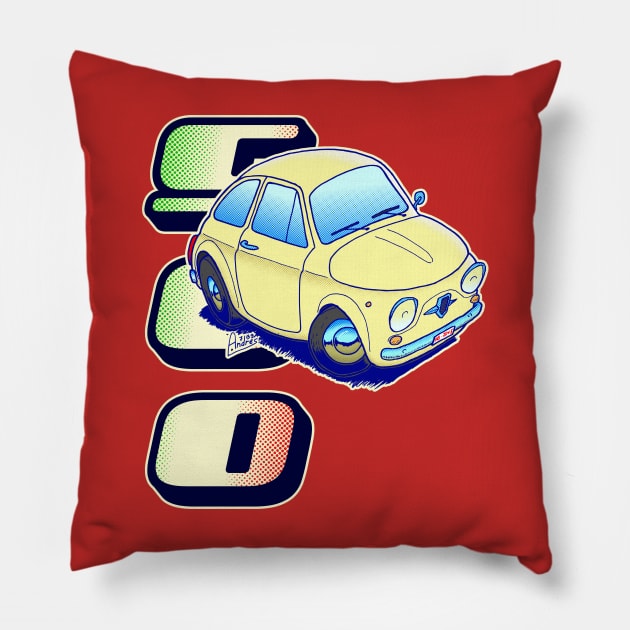 Classic Fiat Cinquencento Pillow by Andres7B9