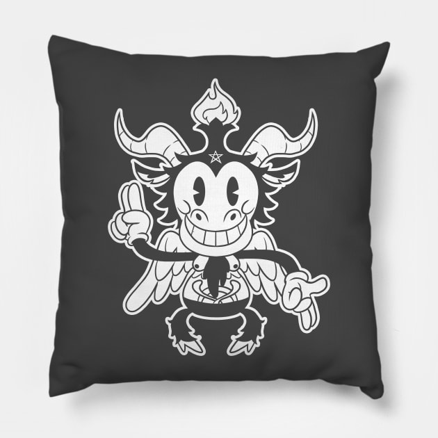 Cute kawaii Baphomet Cartoon Funny Pillow by Juandamurai