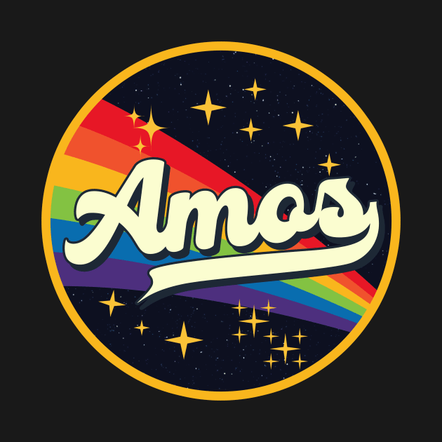 Amos // Rainbow In Space Vintage Style by LMW Art