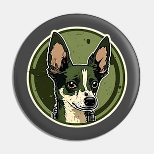 Rat Terrier Camouflage Motif Pin