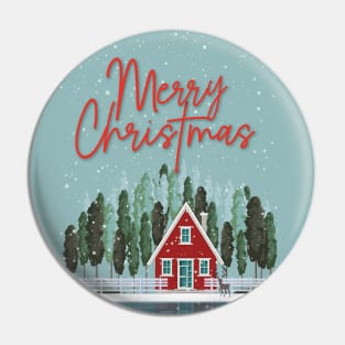 Christmas House - Merry Christmas Pin