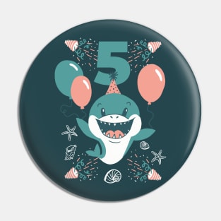 Baby Shark for 5th Birthday Pin