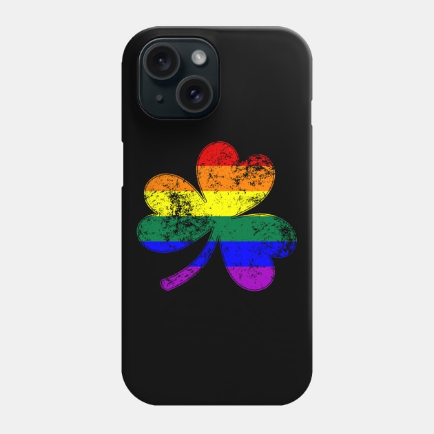 LGBTQ Shamrock Pride Flag Phone Case by wheedesign