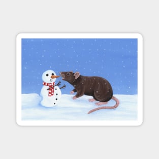 Rat and Snowman Magnet