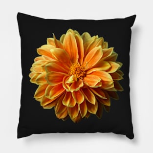 Yellow and Orange Dahlia Pillow