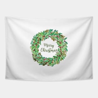 WL Merry Christmas Wreath Tapestry