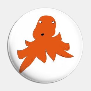 octopus orange Pin