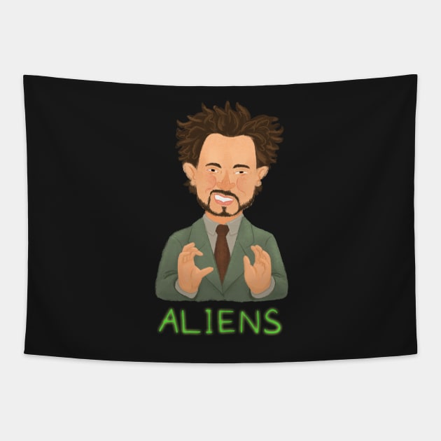 Aliens Tapestry by SarahWrightArt