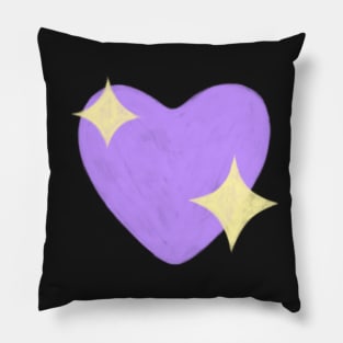 BTS purple sparkle heart Pillow