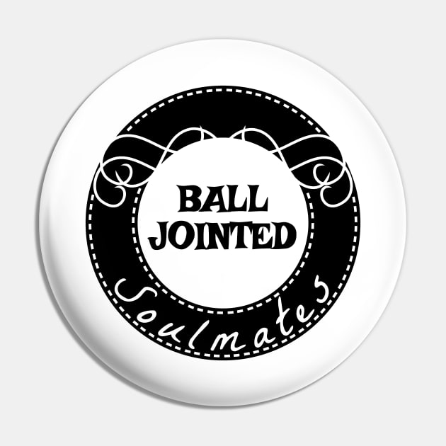 Balljointed Soulmates Design White Black Pin by Qwerdenker Music Merch