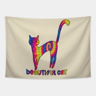 Beautiful cat Tie Dye Pattern Tapestry