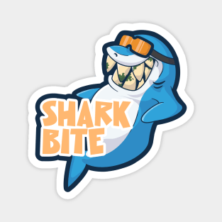 Blue shark with orange glasses character Magnet