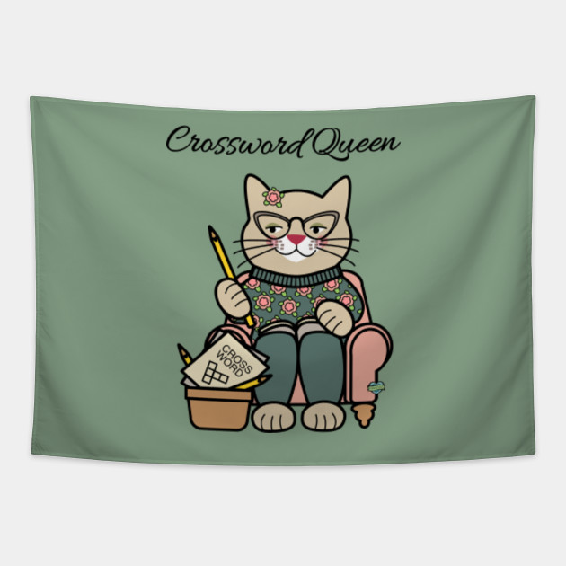 Crossword Queen Cat Crossword Tapestry Teepublic