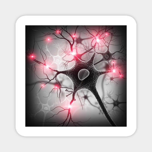 Nerve cell, artwork (F008/7144) Magnet by SciencePhoto