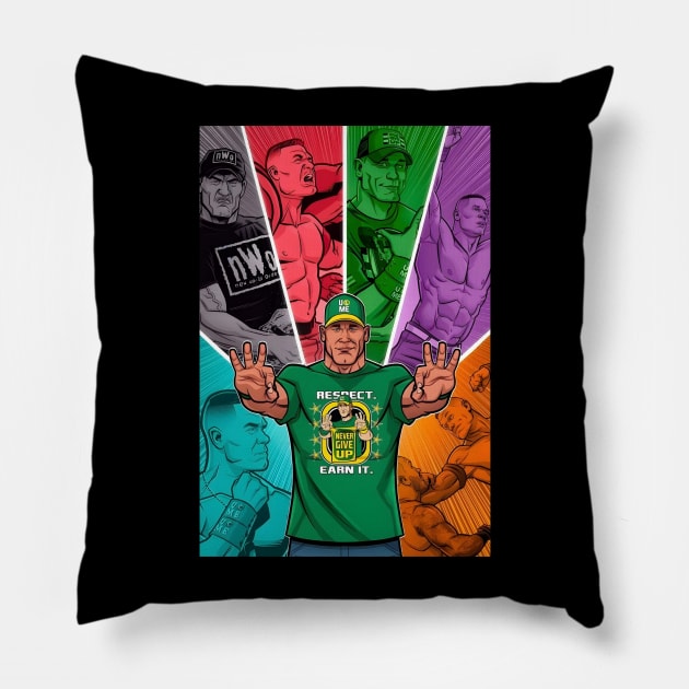 John Cena-Never Give Up -WWE Pillow by earngave