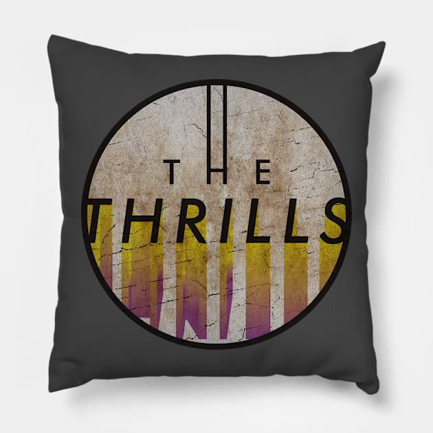 THE THRILLS - VINTAGE YELLOW CIRCLE Pillow by GLOBALARTWORD