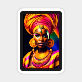 Colorful tribal queen 1 Magnet