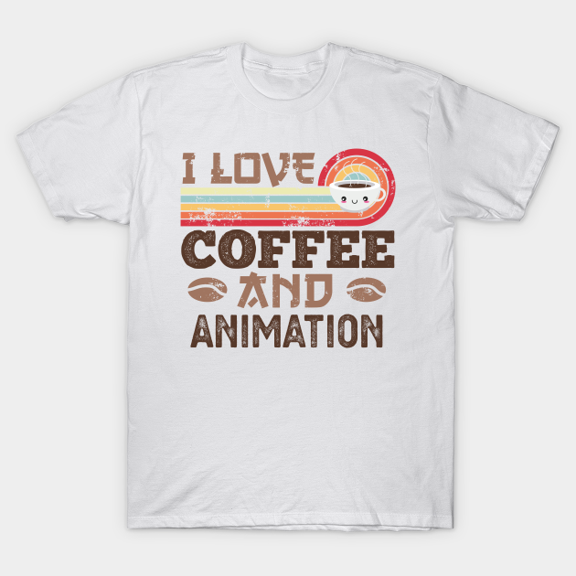 Discover I love Coffee and Animation Retro Sunset Gift - Coffee - T-Shirt