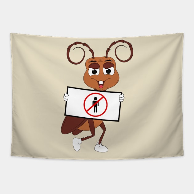 No More Men - Funny Cockroach Tapestry by Syntax Wear