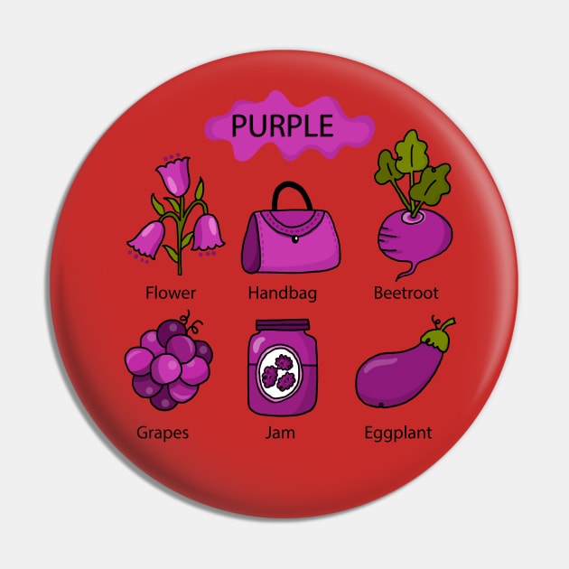 Purple Color Pin by Mako Design 