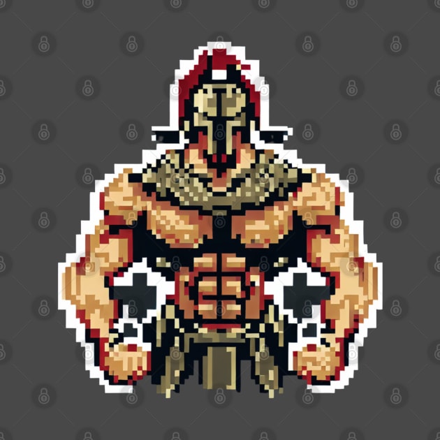 spartan strong pixel art by maricetak