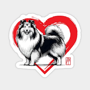 I Love My Shetland Sheepdog - I Love my dog - Family dog Magnet