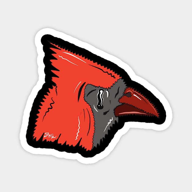 Squiggly cardinal Magnet by Jeffmore