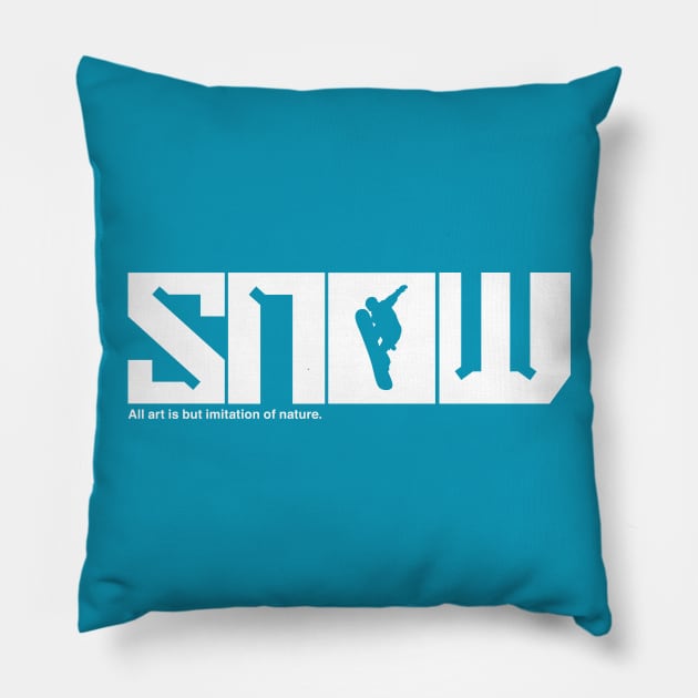 SNOW (Snowboarder) Pillow by TurkeysDesign